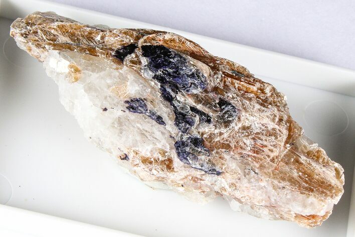 Violet Yoderite & Kyanite Crystals on Quartz - Tanzania #380267